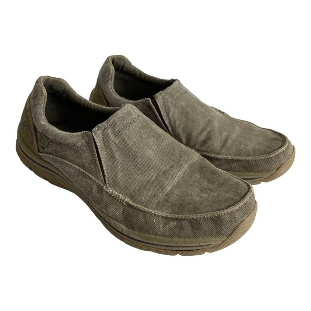 Skechers Mens Shoes Taupe Size 11.5 Creston Moseco Relaxed Fit Slip On